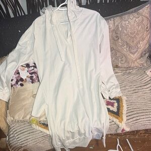 Lightweight Ivory Hoodie Tunic